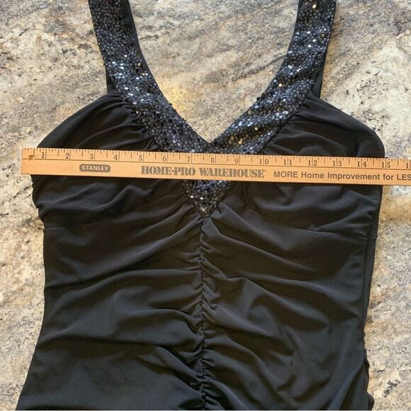 Love Tease Sexy Little Black Dress Bodycon evening cocktail mini dress ruched 6 - Picture 11 of 14